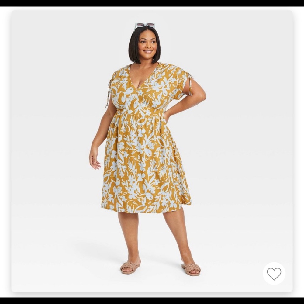 Women's Plus Size Short Sleeve Tied Dress - Ava & Viv